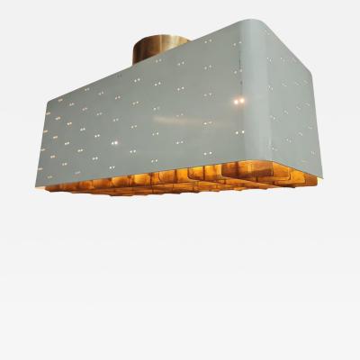 Paavo Tynell Paavo Tynell Starry Sky Ceiling Lamp Model 9068 White and Brass Idman 1950s