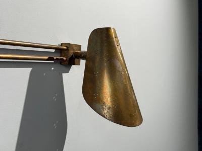 Paavo Tynell Paavo Tynell Style Large Double Wall Sconce Pierced Brass Finland 1950s