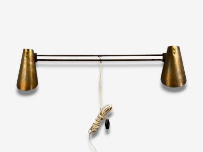 Paavo Tynell Paavo Tynell Style Large Double Wall Sconce Pierced Brass Finland 1950s