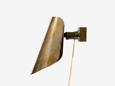 Paavo Tynell Paavo Tynell Style Large Double Wall Sconce Pierced Brass Finland 1950s