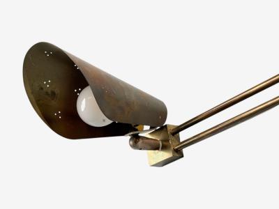 Paavo Tynell Paavo Tynell Style Large Double Wall Sconce Pierced Brass Finland 1950s