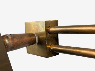 Paavo Tynell Paavo Tynell Style Large Double Wall Sconce Pierced Brass Finland 1950s