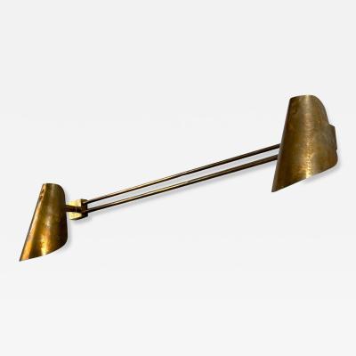 Paavo Tynell Paavo Tynell Style Large Double Wall Sconce Pierced Brass Finland 1950s