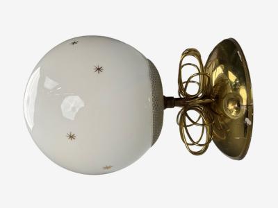 Paavo Tynell Paavo Tynell Style Milk Glass Brass Wall Lights Finland 1970s