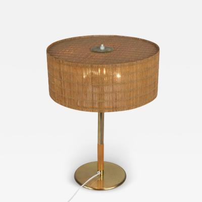 Paavo Tynell Paavo Tynell Table Lamp Model 5068 Brass Wood Rattan Taito 1950s