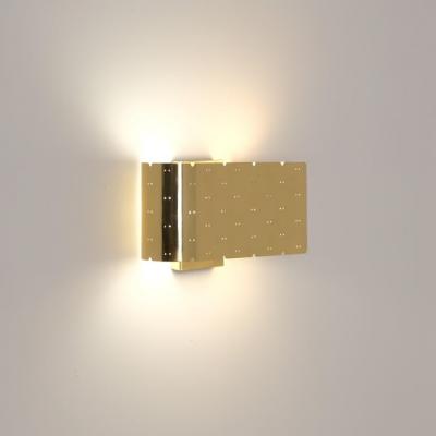 Paavo Tynell Paavo Tynell Wall Lamp Model 9460 in Perforated Brass Idman 1950s
