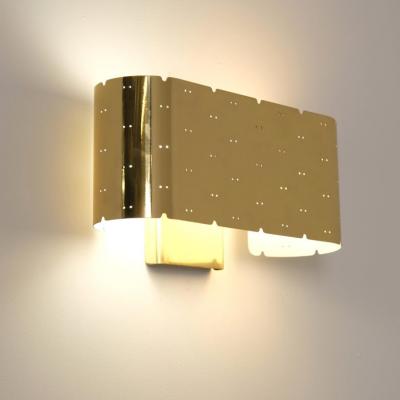 Paavo Tynell Paavo Tynell Wall Lamp Model 9460 in Perforated Brass Idman 1950s