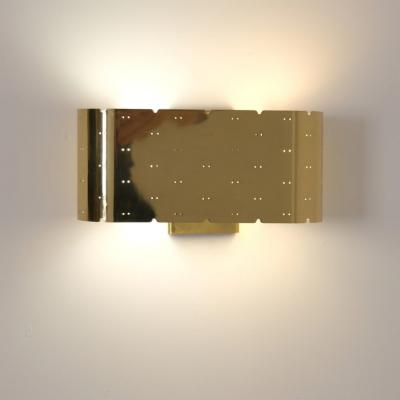 Paavo Tynell Paavo Tynell Wall Lamp Model 9460 in Perforated Brass Idman 1950s