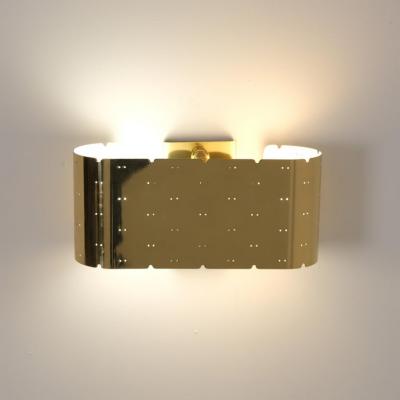 Paavo Tynell Paavo Tynell Wall Lamp Model 9460 in Perforated Brass Idman 1950s
