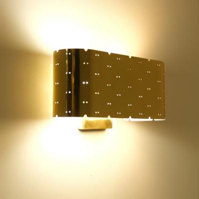 Paavo Tynell Paavo Tynell Wall Lamp Model 9460 in Perforated Brass Idman 1950s