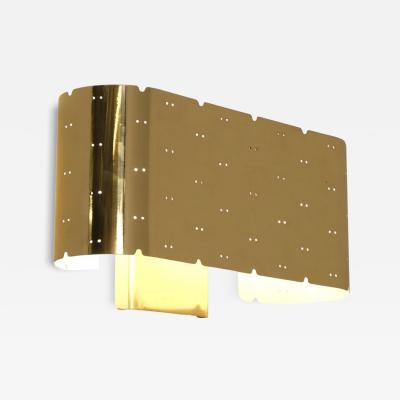 Paavo Tynell Paavo Tynell Wall Lamp Model 9460 in Perforated Brass Idman 1950s