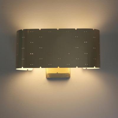 Paavo Tynell Paavo Tynell Wall Lamp Model 9460 in Perforated Brass Taito 1950s
