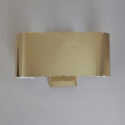 Paavo Tynell Paavo Tynell Wall Lamp Model 9460 in Perforated Brass Taito 1950s