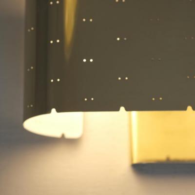 Paavo Tynell Paavo Tynell Wall Lamp Model 9460 in Perforated Brass Taito 1950s