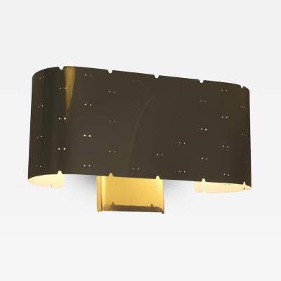 Paavo Tynell Paavo Tynell Wall Lamp Model 9460 in Perforated Brass Taito 1950s