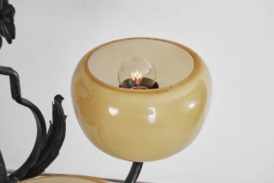 Paavo Tynell Paavo Tynell Wrought Iron 1709 Chandelier for Oy Taito AB Finland 1930s