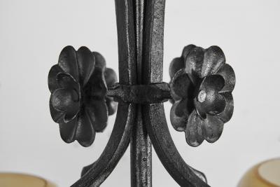 Paavo Tynell Paavo Tynell Wrought Iron 1709 Chandelier for Oy Taito AB Finland 1930s