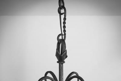 Paavo Tynell Paavo Tynell Wrought Iron 1709 Chandelier for Oy Taito AB Finland 1930s