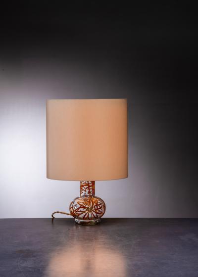 Paavo Tynell Paavo Tynell rare glass painted table lamp