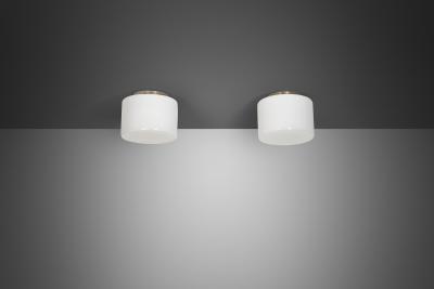 Paavo Tynell Pair of 2028 Opal Ceiling Lights by Paavo Tynell for Taito Finland 1930s