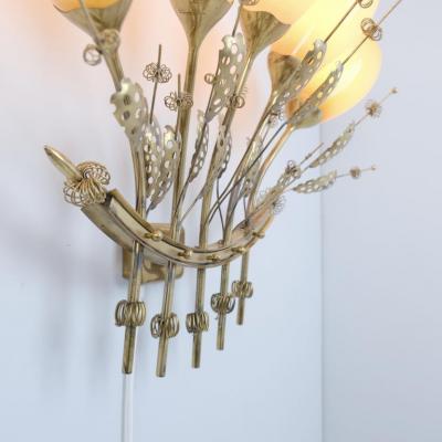 Paavo Tynell Pair of Impressive Large Paavo Tynell Commissioned Wall Lamps Taito c 1950s