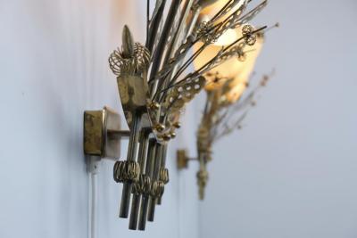 Paavo Tynell Pair of Impressive Large Paavo Tynell Commissioned Wall Lamps Taito c 1950s