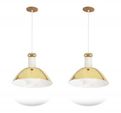 Paavo Tynell Pair of K 20 Pendants by Paavo Tynell for Idman