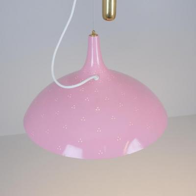 Paavo Tynell Pair of Paavo Tynell Adjustable Ceiling Lamps Model A1965 in Pink Taito 1950s