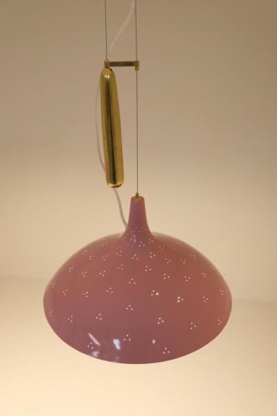 Paavo Tynell Pair of Paavo Tynell Adjustable Ceiling Lamps Model A1965 in Pink Taito 1950s