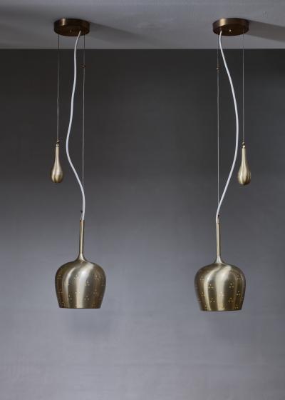 Paavo Tynell Pair of Paavo Tynell Bell Chandeliers with Counterweight