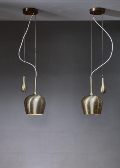 Paavo Tynell Pair of Paavo Tynell Bell Chandeliers with Counterweight