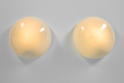 Paavo Tynell Pair of Paavo Tynell Opal Glass Ceiling Lights for Taito Finland 1930s