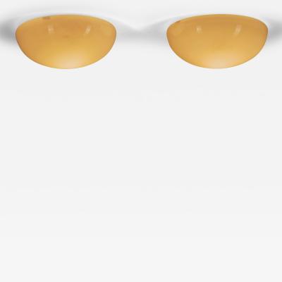 Paavo Tynell Pair of Paavo Tynell Opal Glass Ceiling Lights for Taito Finland 1930s
