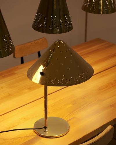 Paavo Tynell Rare Commissioned Paavo Tynell Perforated Brass Table Lamp Taito Oy 1950s