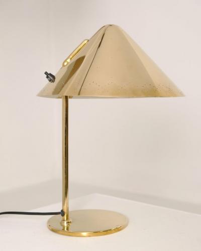 Paavo Tynell Rare Commissioned Paavo Tynell Perforated Brass Table Lamp Taito Oy 1950s