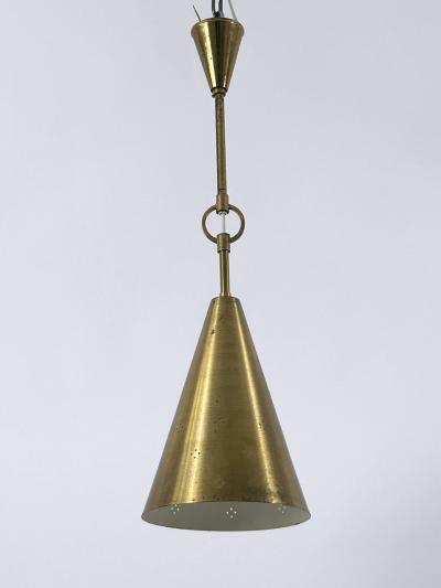 Paavo Tynell Rare Elegant Mid Century Modern Perforated Brass Ceiling Lamp Sweden 1950s