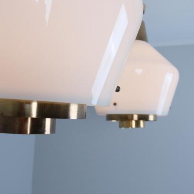 Paavo Tynell Rare Huge Pair of Paavo Tynell Pendants Brass Glass Model 3353 Taito 1950s