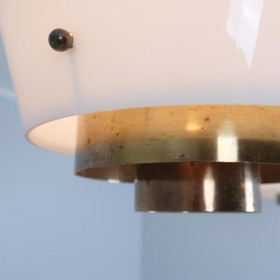 Paavo Tynell Rare Huge Pair of Paavo Tynell Pendants Brass Glass Model 3353 Taito 1950s