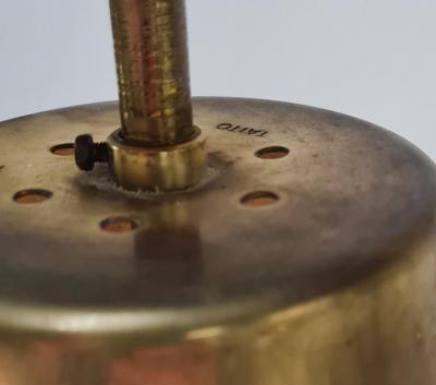 Paavo Tynell Rare Huge Pair of Paavo Tynell Pendants Brass Glass Model 3353 Taito 1950s