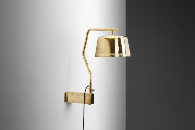 Paavo Tynell Rare Paavo Tynell Brass Perforated Wall Lamp for Taito Oy Finland 1950s