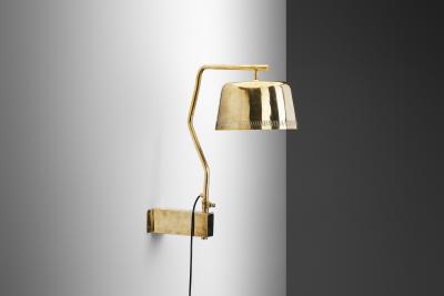 Paavo Tynell Rare Paavo Tynell Brass Perforated Wall Lamp for Taito Oy Finland 1950s