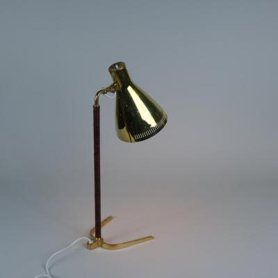 Paavo Tynell Rare Paavo Tynell Perforated Brass Horseshoe Table Lamp Model 9224 Taito 1950s
