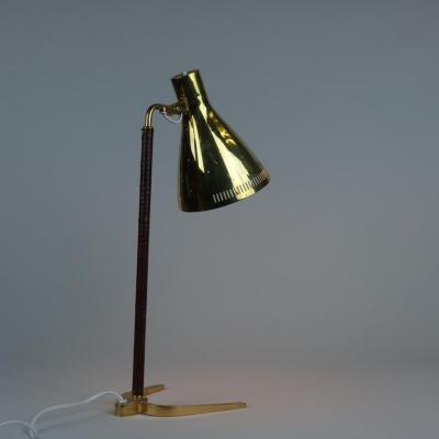 Paavo Tynell Rare Paavo Tynell Perforated Brass Horseshoe Table Lamp Model 9224 Taito 1950s