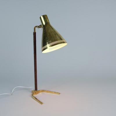 Paavo Tynell Rare Paavo Tynell Perforated Brass Horseshoe Table Lamp Model 9224 Taito 1950s
