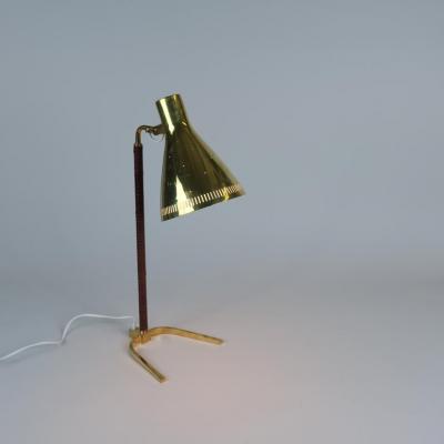 Paavo Tynell Rare Paavo Tynell Perforated Brass Horseshoe Table Lamp Model 9224 Taito 1950s