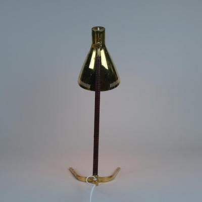 Paavo Tynell Rare Paavo Tynell Perforated Brass Horseshoe Table Lamp Model 9224 Taito 1950s
