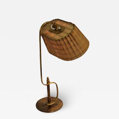 Paavo Tynell Rare Paavo Tynell S Table Lamp 9202 in Full Brass Rattan Shade Taito 1940s
