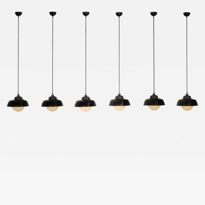 Paavo Tynell Set of Six Paavo Tynell Hanging Lamps for Taito Finland ca 1930s
