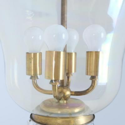 Paavo Tynell Sizeable Paavo Tynell Gunnel Nyman Chandelier Brass Art Glass Taito 1930s