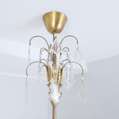 Paavo Tynell Sizeable Paavo Tynell Gunnel Nyman Chandelier Brass Art Glass Taito 1930s